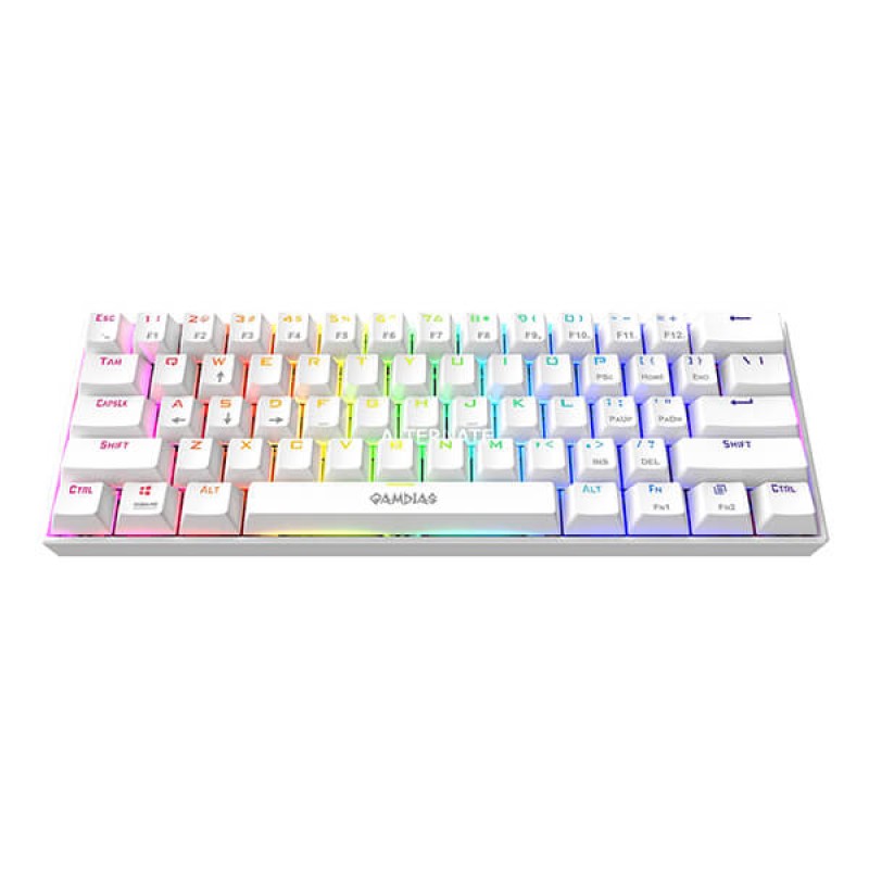 Gamdias Hermes E3 RGB 60% Red switch - White